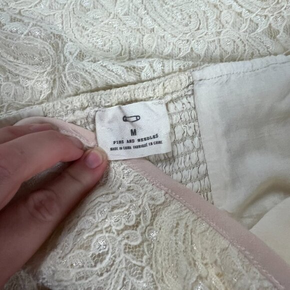 Pins and Needles strapless mini dress  lace cream size M - Picture 9 of 10